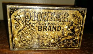 Vintage Pioneer Brand Golden Flake Cavendish Tobacco Tin