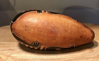 Vintage Peruvian Carved Hand Engraved Detailed Gourd Peru Folk Art Figural 5