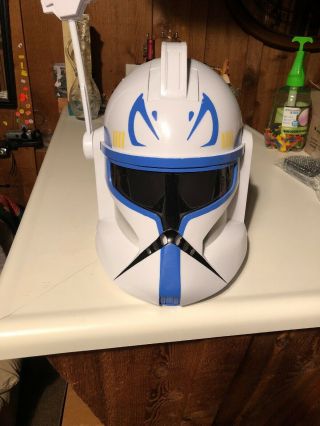 Vintage Hasbro Star Wars Clone Storm Trooper Capt.  Rex Talking Helmet W/ Antenna
