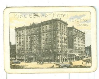 Single Vintage Old Wide Playing Card " King Edward Hotel " Adv Toronto,  Canada
