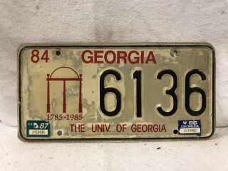 1984 Georgia License Plate (university Of Georgia)