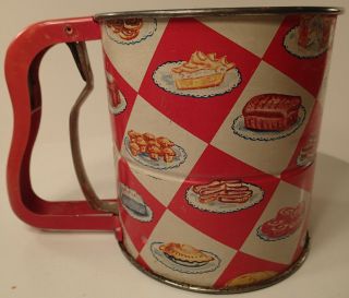 Vintage 1950s Androck Decorative 3 Screen Hand - I - Sift Flour Sifter (sb)