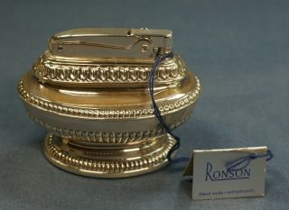 Vintage Ronson QUEEN ANNE Silver Plate Lighter England,  BOX,  Brochure Brush 2