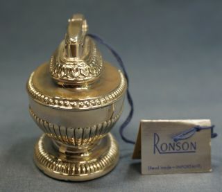 Vintage Ronson QUEEN ANNE Silver Plate Lighter England,  BOX,  Brochure Brush 3