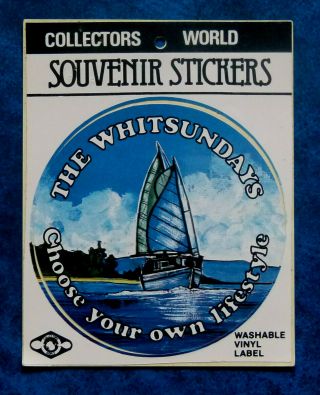The Whitsundays.  Vintage 1980,  S Souvenir Sticker