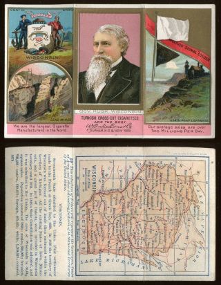 1880s N133 State & Territorial Governors & Coats Of Arms Wisconsin Aa - 7170