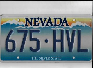 Nevada Passenger License Plate " 675 - Hvl "