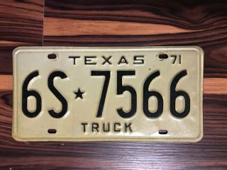 1971 Vintage Texas Truck License Plate