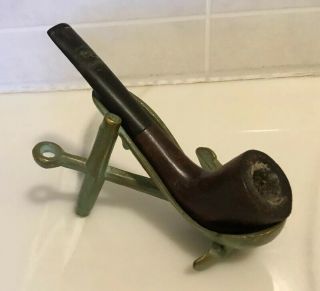 Vintage Brass Metal Anchor Pipe Holder Smoking Stand With Pipe Nautical Sailing