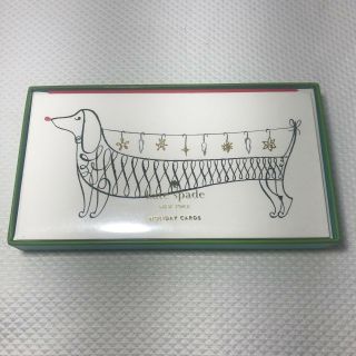 Kate Spade Jingle All The Way Dachsund Dog Ornament Holiday Xmas Card Set
