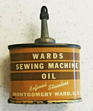 Vintage C1940s Montgomery Ward Sewing Machine 1 Oz Oil Can | Lead Spout