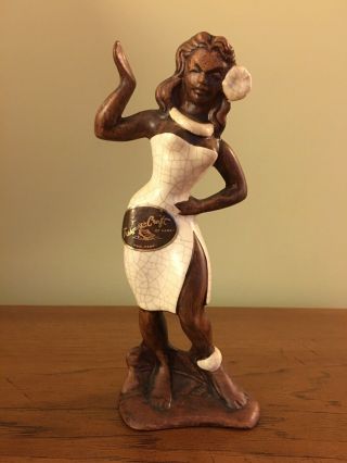 Vintage Treasure Craft Of Hawaii Hula Girl Dancer Figurine 7.  5”