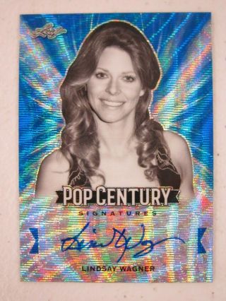 2019 Leaf Pop Century Lindsay Wagner Auto Autograph Blue Wave Refractor 13/15