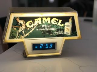 Vintage Tobacco Camel Lights Cigarettes Clock W/light Advertising