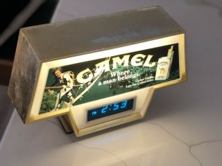 Vintage tobacco Camel Lights Cigarettes Clock W/Light Advertising 2
