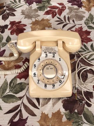 Vintage Bell Rotary Dial Telephone Western Electric 500dm Ivory Desk Phone