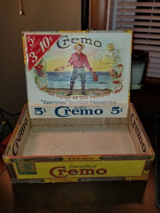 Cremo 5 Cent Cigar Wooden Box Vintage Tobacco York County Red Lion Pa