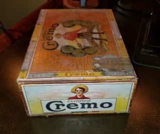 CREMO 5 cent Cigar wooden box vintage tobacco YORK COUNTY RED LION PA 3