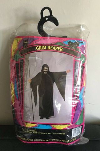 Vtg Scream Mask & Grim Reaper Costume Halloween Horror Slasher Easter Unlimited