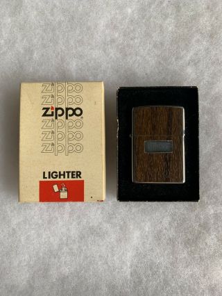 1974 Zippo Lighter 1651 Slim Wood Grain Vinyl