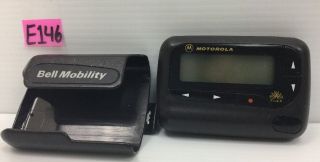 Vintage Motorola Advisor Flex Alphanumeric Pager Beeper W Belt Clip Holster E146