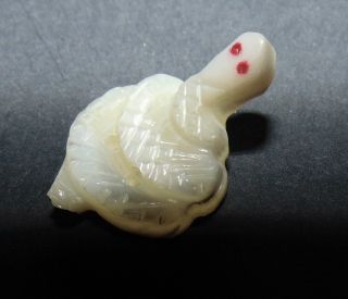 Very Rare Craved Pearl Snake Button 1018