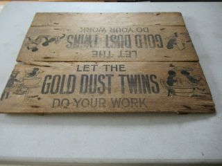 Rare Antique Black Americana Crate Lid " Gold Dust Twins Soap "
