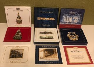 The White House Historical Association Christmas Ornaments 2004,  2014 & 2015