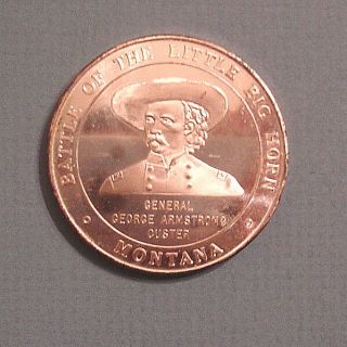 1964 Montana Territory Centennial Medal,  Token - Custer,  Little Big Horn