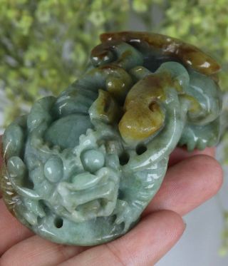 Certified Natural Green（grade A）jade Jadeite Pixiu Statue 83651h6 至尊如意貔貅