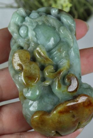 Certified Natural Green（Grade A）jade jadeite PIXIU Statue 83651H6 至尊如意貔貅 4