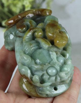 Certified Natural Green（Grade A）jade jadeite PIXIU Statue 83651H6 至尊如意貔貅 5