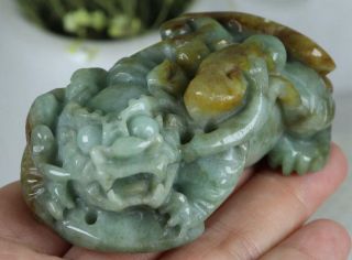 Certified Natural Green（Grade A）jade jadeite PIXIU Statue 83651H6 至尊如意貔貅 7