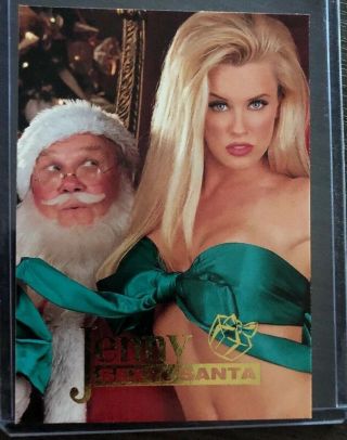Playboy Gold Foil Chase Card S4 Jenny Mccarthy Sexy Santa Last One