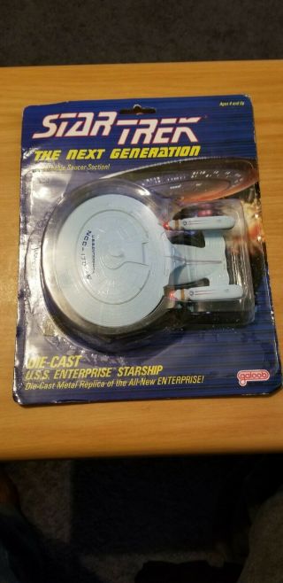 1988 Star Trek The Next Generation Die - Cast Uss Enterprise Starship Galoob