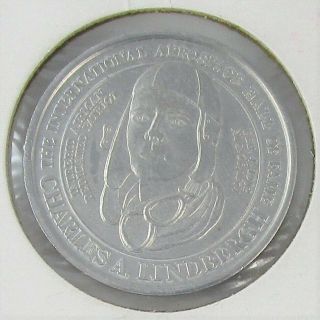 Charles Lindbergh Golden Jubilee Silver Commemorative Token Coin Medal Vintage