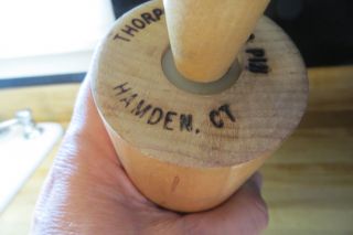 old advertising bread & baking rolling pin,  Thorp Rolling Pin Hamden CT. 3