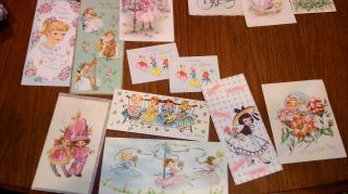 45 New&Used Vintage Cards Little Girls Ladies Dresses Animals variety 2