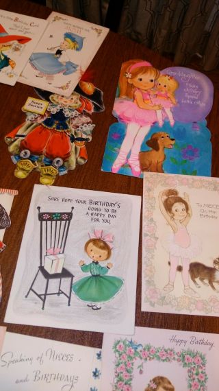 45 New&Used Vintage Cards Little Girls Ladies Dresses Animals variety 5