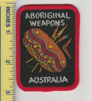 Vintage Australia Aboriginal Weapons Souvenir Tourist Travel Patch