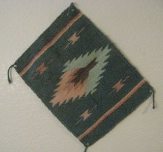 Vintage Navajo Wool Woven Rug - Wall Hanging - Small - 19 X 15 "