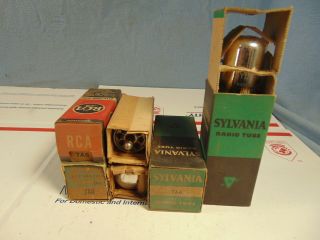 (6) Vintage Sylvania Rca 7a6 Radio Vacuum Tube Nos