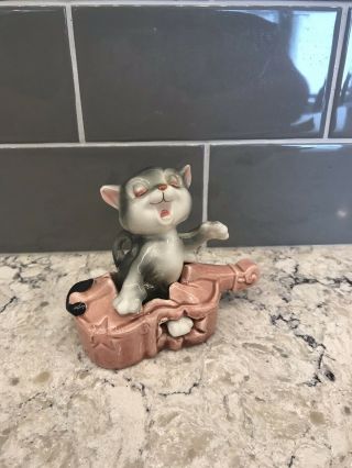 Vintage " Cat In The Fiddle " Salt And Pepper Shaker By Norleans: " Rare”