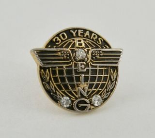 Vintage Boeing 1/10 10k Gf Gold Filled Diamond 30 Year Service Pin
