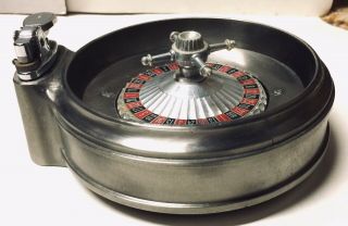 Vintage Cast Metal CASINO Spinning Roulette Wheel Table Lighter - JAPAN 3