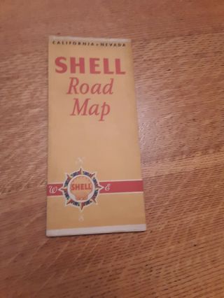 Early Shell Road Map Of California And Nevada