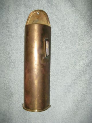 Vintage Antique Brass Match Safe Match Holder Fireplace Stove