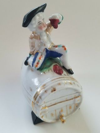 Antique Figural Match Safe Holder Striker German? Porcelain Figurine Numbered