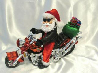 Christmas Santa Claus On Motorcycle Singing Rocking To Born To Be Wild Battery