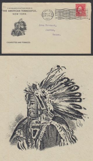 1910 Adv Cover From The American Tobacco Co.  W/ Amer.  Indian Chief Illustration